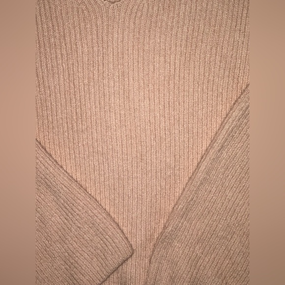 NEW Treasure & Bond Nordstrom M V-neck Pullover Sweater in Pink Ribbed knit - Picture 4 of 6